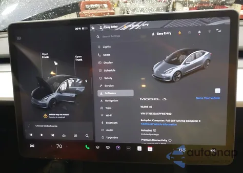 2023 Tesla Model 3 Rear-Wheel Drive z USA, uszkodzony, nr VIN 5YJ3E1EAXPF657602